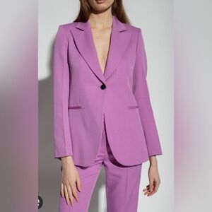 Victoria Beckham Wool-Twill Lilac Suit